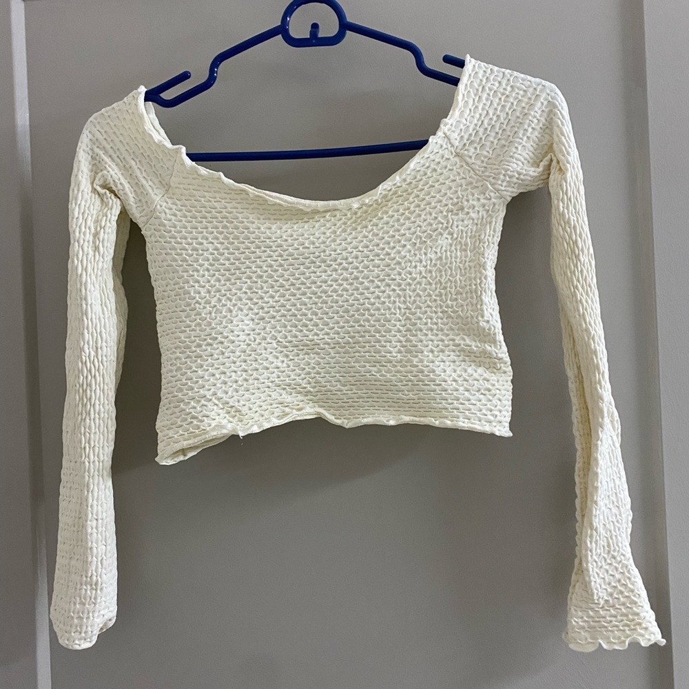 Free people off the shoulder long sleeve shirt